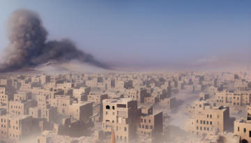 bombed-out middle-eastern city