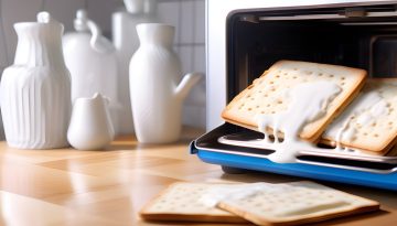 Poptarts with melted icing coming out of a toaster over